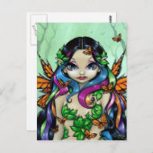 briefkaart "Spring Butterfly Maiden" (Voorkant / Achterkant)