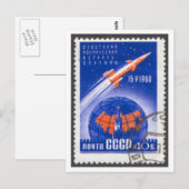 Briefkaart Sputnik 4 Vostok ruimtevaartuig (Voorkant / Achterkant)