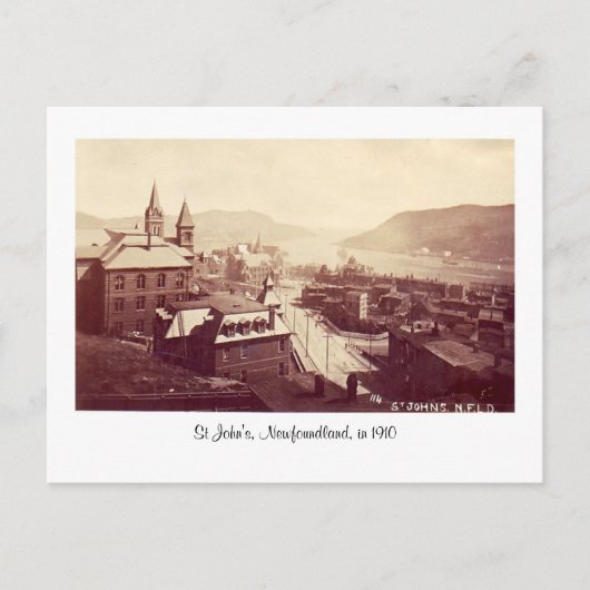 Briefkaart, St. John's, Newfoundland, in 1910 Briefkaart (Voorkant)