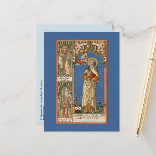 Briefkaart St. Teresa van Avila (SAU 28) (Voorkant / Achterkant in situ)