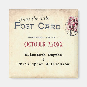  Briefkaart Stamp Wedding Save the Date Magneet