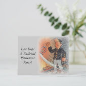 Briefkaart station treiteringspartij (Staand voorkant)