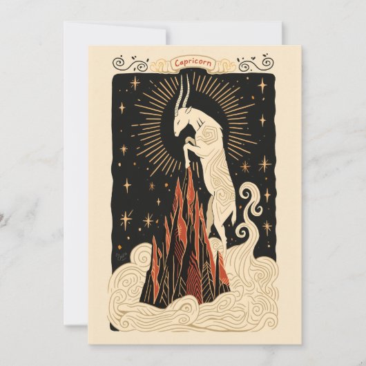 Briefkaart - Steenbok Celestial Zodiac Art (Voorkant)