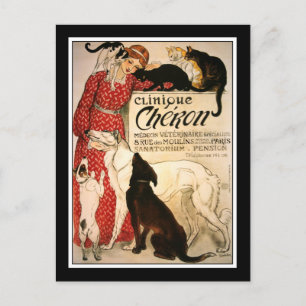 Briefkaart:  Steinlen "Clinique Cheron" Briefkaart