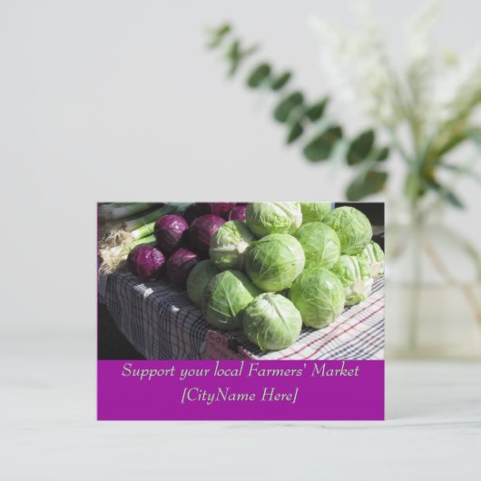 Briefkaart - Steun voor de boerenmarkt - Cabbages (Staand voorkant)