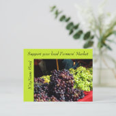 Briefkaart - Steun voor de boerenmarkt - druiven (Staand voorkant)