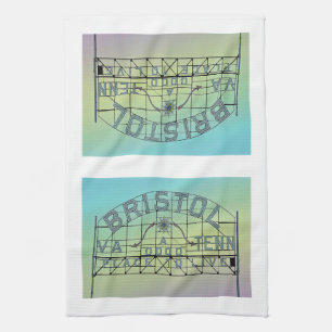  briefkaart stijl Bristol Slogan teken Theedoek