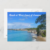 Briefkaart strand aan de westkust van Curaçao (Voorkant / Achterkant)