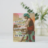 briefkaart  strandbabe (Staand voorkant)