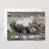 Briefkaart Sulking Rhino (Voorkant / Achterkant)