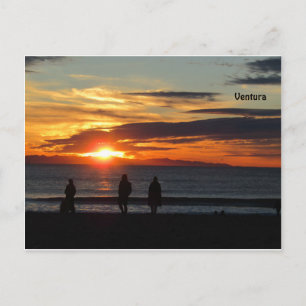 Briefkaart: Sunset on Ventura Beach, Californië Briefkaart