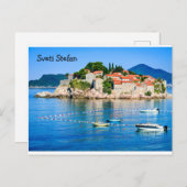 Briefkaart Sveti Stefan Budva Montenegro (Voorkant / Achterkant)