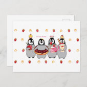 Briefkaart Sweet Dessert Penguins (Voorkant / Achterkant)