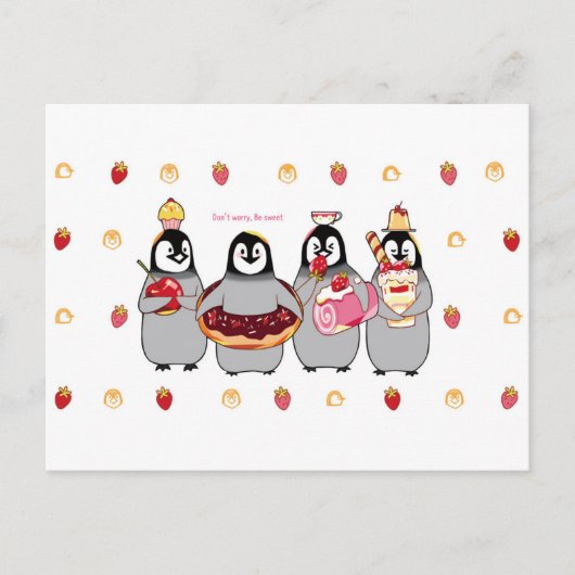 Briefkaart Sweet Dessert Penguins (Voorkant)