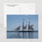 Briefkaart - Tall Ship, Bay Green Bay, WI (Voorkant / Achterkant)