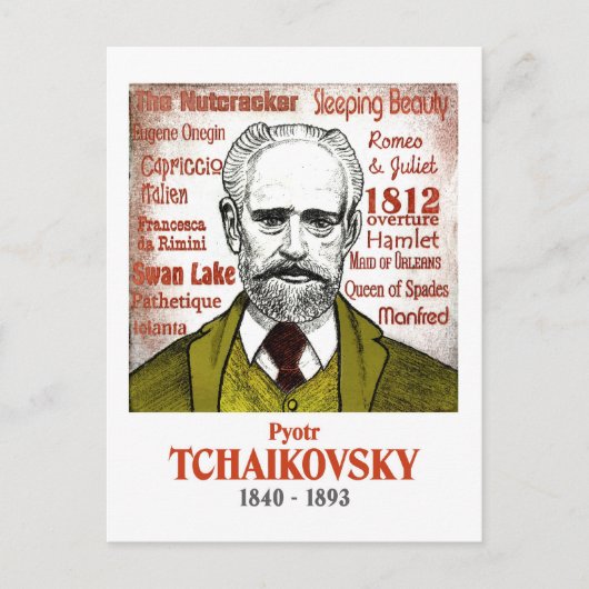 Briefkaart Tchaikovsky (Voorkant)