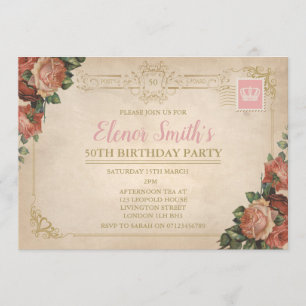 Briefkaart Tea Party Verjaardagsuitnodiging