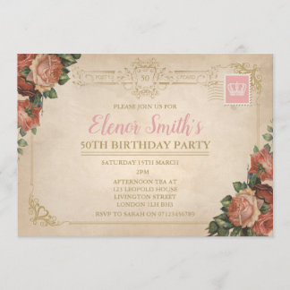 Briefkaart Tea Party Verjaardagsuitnodiging