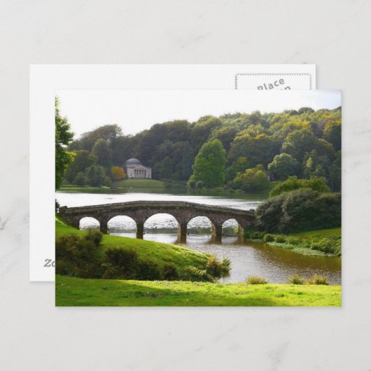 Briefkaart tempel van Flora, bij Stourhead (Voorkant / Achterkant)
