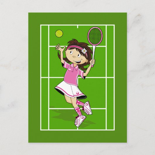 Briefkaart Tennis Girl (Voorkant)