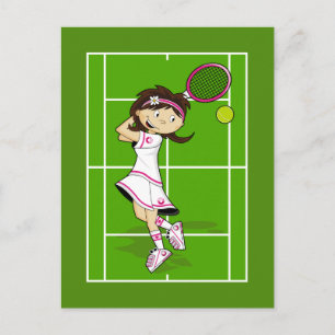 Briefkaart Tennis Girl