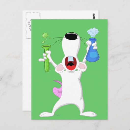Briefkaart testbuis Lab Rat (Voorkant / Achterkant)