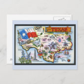Briefkaart Texas State Map (Voorkant / Achterkant)