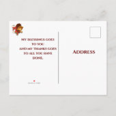 Briefkaart Thanksgiving begroeting (Achterkant)