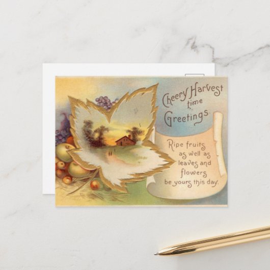  Briefkaart Thanksgiving scène (Voorkant / Achterkant in situ)