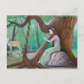 briefkaart "The Harpist and the Tree"
