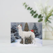briefkaart "The Kerstllama" (Staand voorkant)