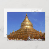 Briefkaart The Shwezigon Pagoda, Myanmar (Voorkant / Achterkant)