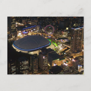 Briefkaart Tokyo Dome in de nacht, Tokio, Japan