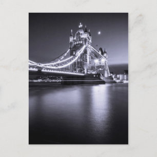 Briefkaart Tower Bridge 's nachts, Londen, Verenig