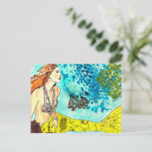 Briefkaart Tranquil Waters Mermaid (Staand voorkant)