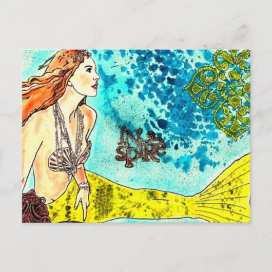 Briefkaart Tranquil Waters Mermaid (Voorkant)