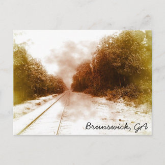 Briefkaart treinspoor