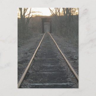 Briefkaart treinsporen