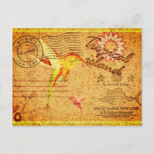 briefkaart tropische eilandkolibrie (Voorkant)