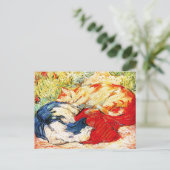 Briefkaart: twee katten briefkaart (Staand voorkant)