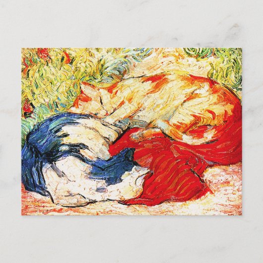 Briefkaart: twee katten briefkaart (Voorkant)