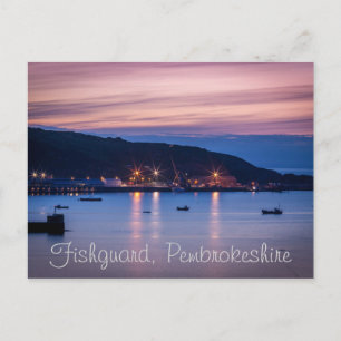 Briefkaart twilight Fishguard Pembrokeshire Wales