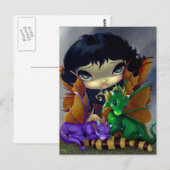 briefkaart "Two Cute Dragonlings" (Voorkant / Achterkant)