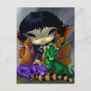 briefkaart "Two Cute Dragonlings"