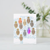 Briefkaart - Uil stamboom (Staand voorkant)