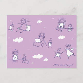 briefkaart uit de serie "Moms are not angels"