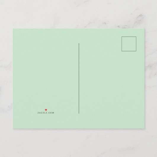 Briefkaart uitnodiging retro Sage Green 40e verjaa (Achterkant)