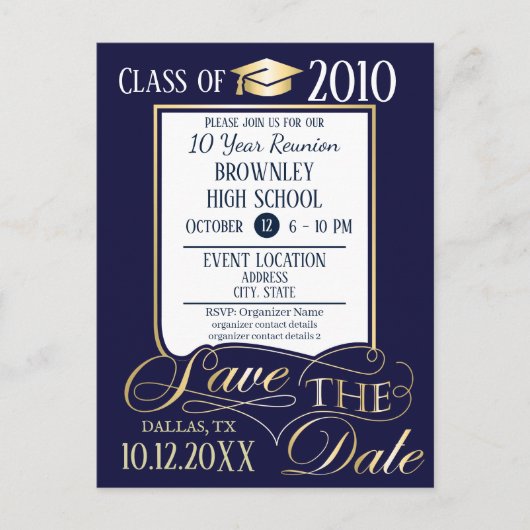 Briefkaart Uitnodiging schoolreünie (Voorkant)