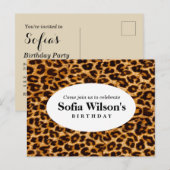 briefkaart uitnodiging voor bruine cheetah leopard (Voorkant / Achterkant)