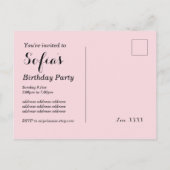 briefkaart uitnodiging voor een vlinderjarig feest (Achterkant)